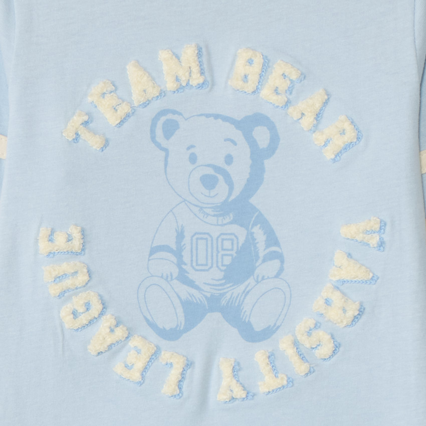 T-shirt à manches longues avec imprimé ourson pour bébé garçon 