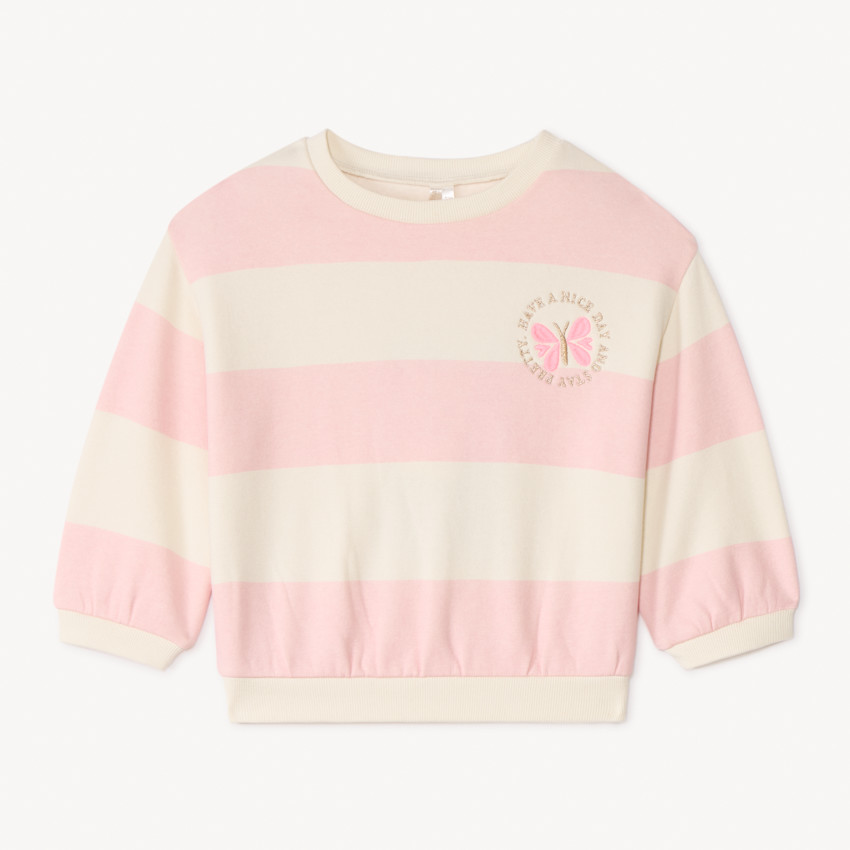 Φούτερ oversized με ρίγες και κεντημένα για κορίτσια μωρά 