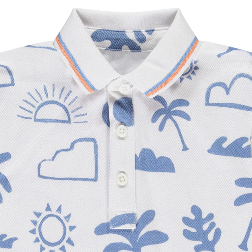 Πολό κοντομάνικο με σχέδιο νησιά για αγόρι 