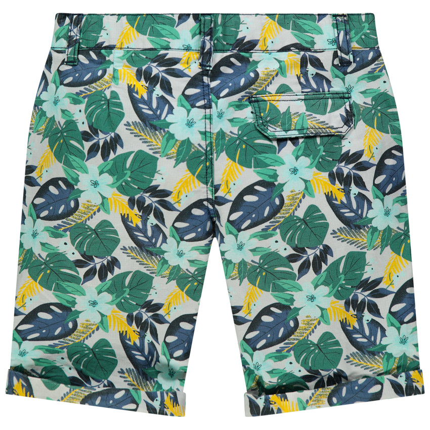 Βερμούδα βαμβακερή με σχέδιο floral σε όλη την επιφάνεια 