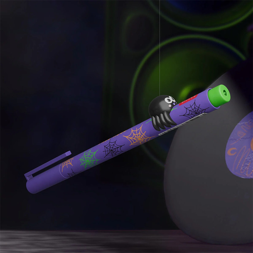 Stylo gel à encre vert fluo Lovely Friends araignée Halloween 