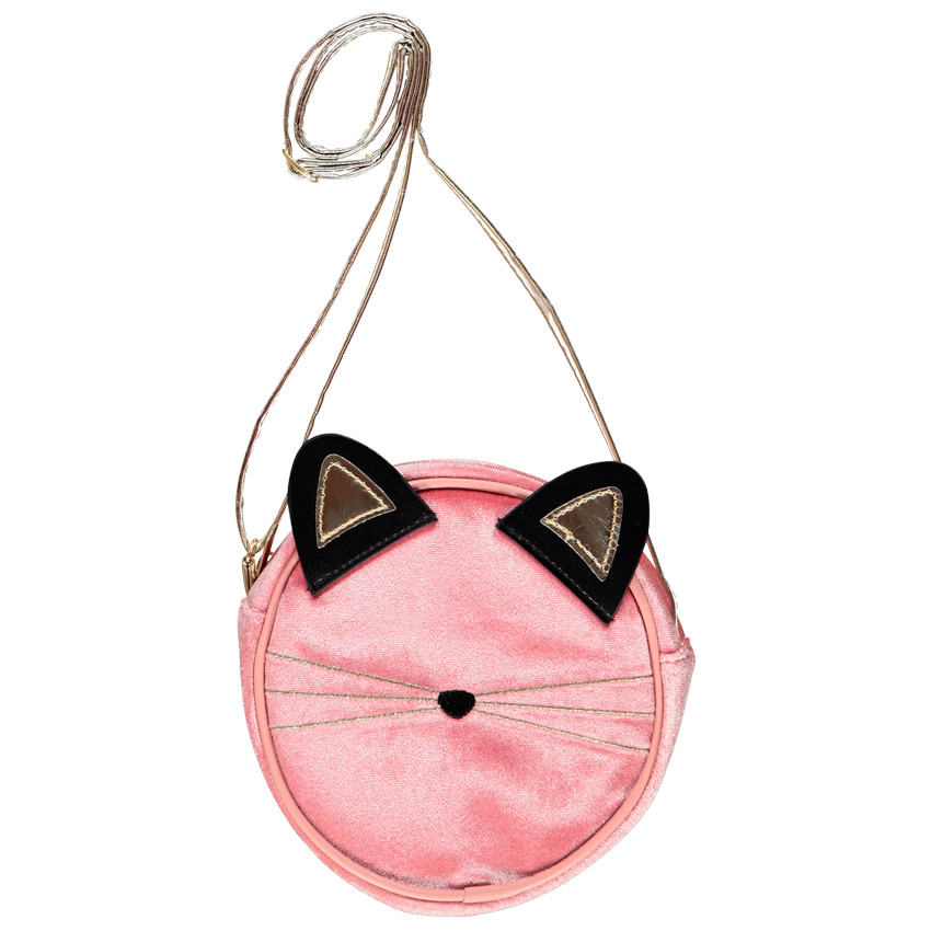 Τσάντα badoulière σχήμα γάτα βελουτέ για κορίτσι 