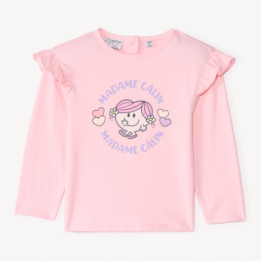 T-shirt manches longues print Madame Câlin pour bébé fille 