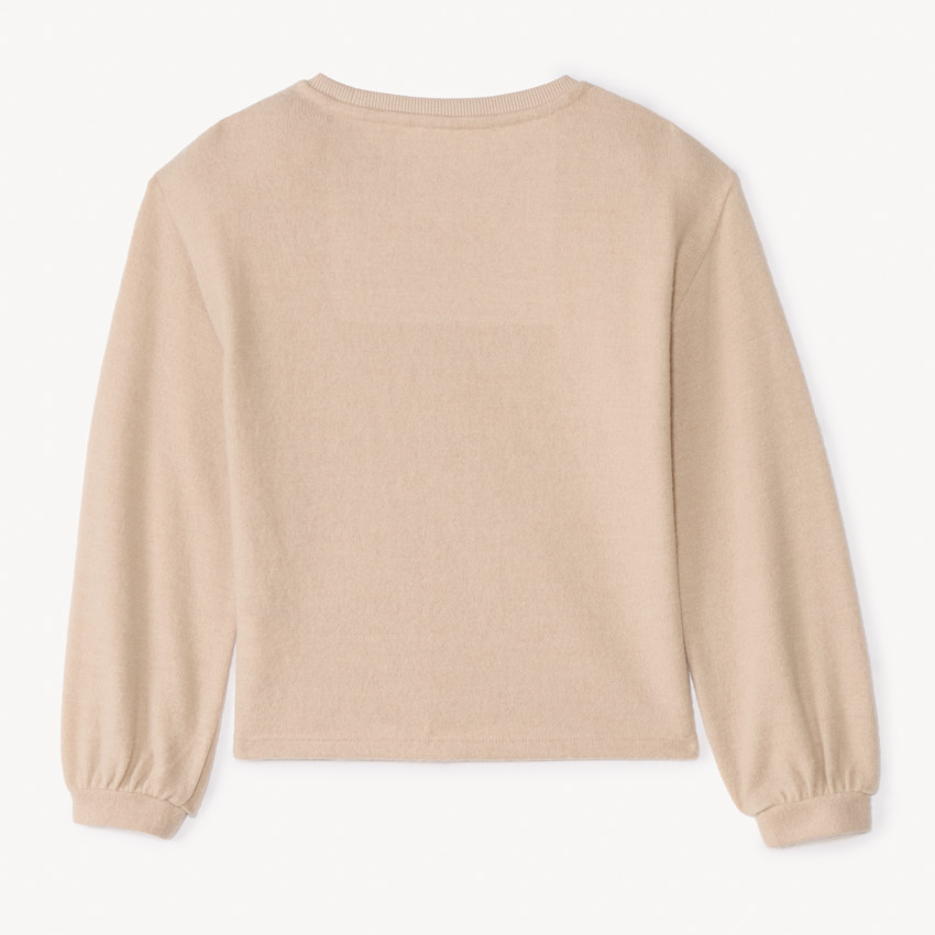 T-shirt à manches longues oversize avec strass pour fille 