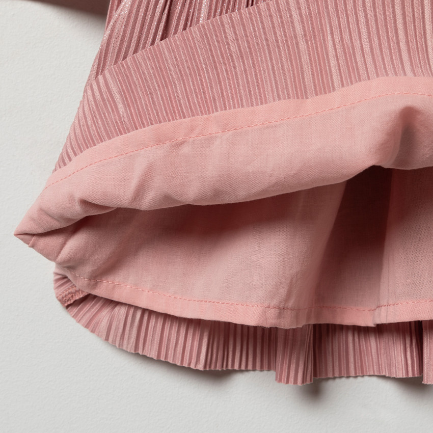 Φόρεμα μακρυμάνικο effet 2 σε 1 με βολάν για κορίτσι 