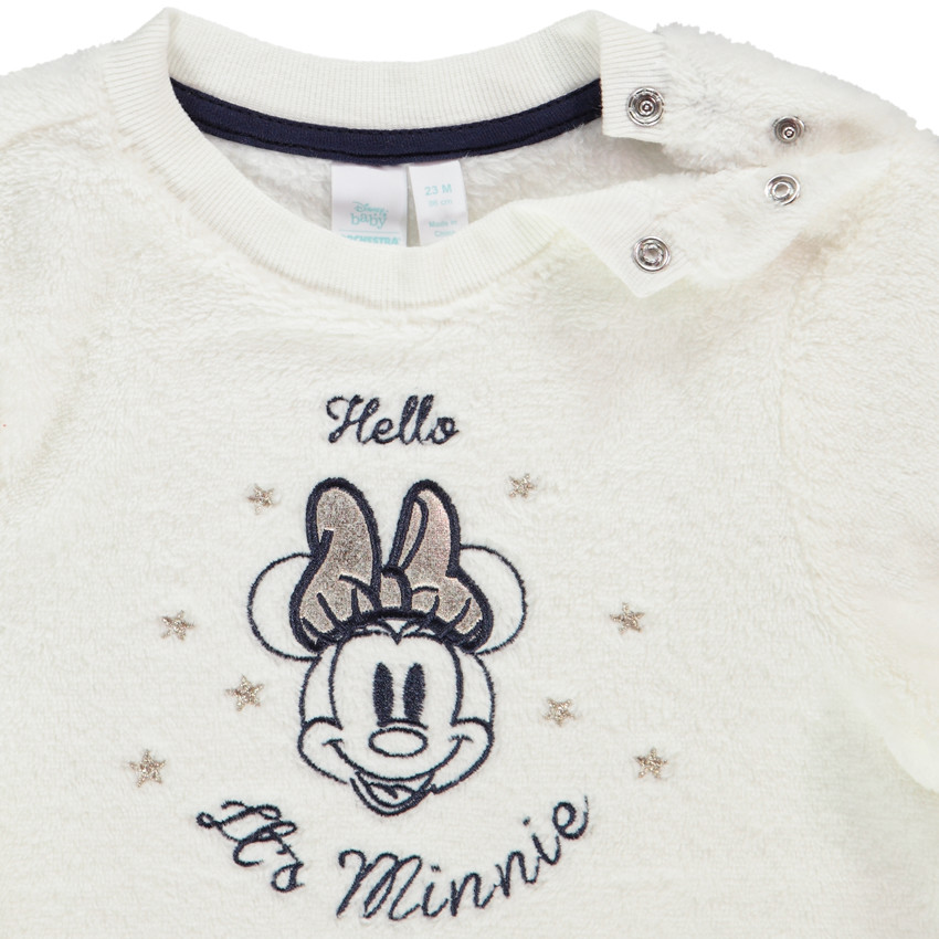 Sweat polaire en sherpa broderie Minnie Disney pour bébé fille Main Sweat polaire en sherpa broderie Minnie Disney pour bébé fille