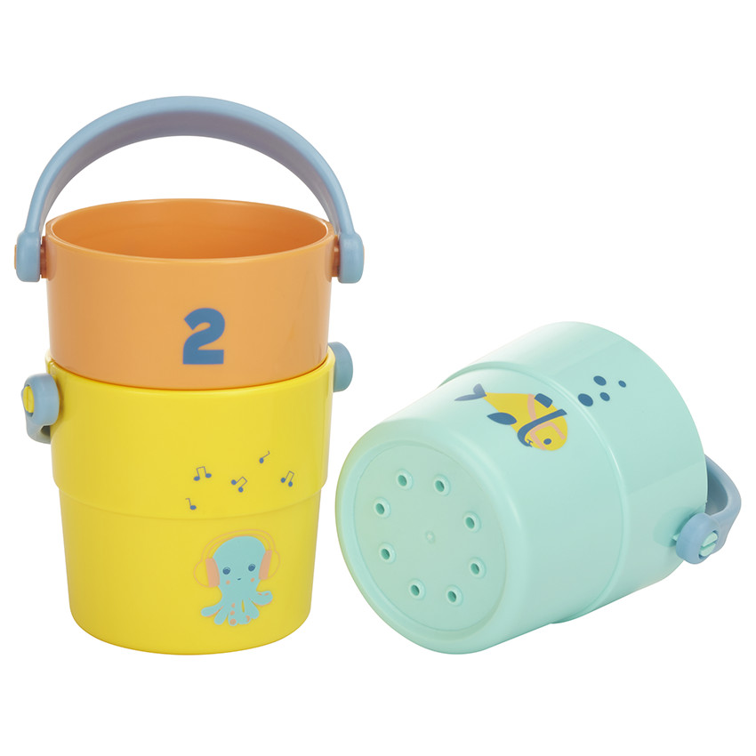 Σετ από 3 διάτρητους κουβάδες μπάνιου στοιβαζόμενους 