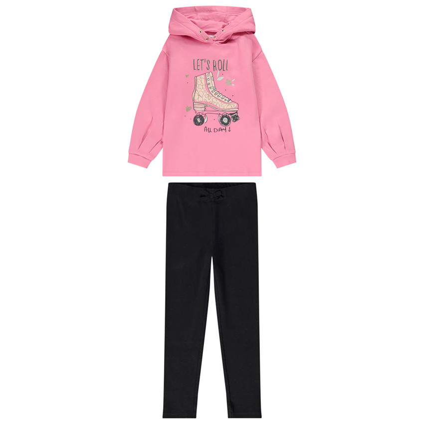 Ensemble 2 pièces en molleton print fantaisie pour fille 