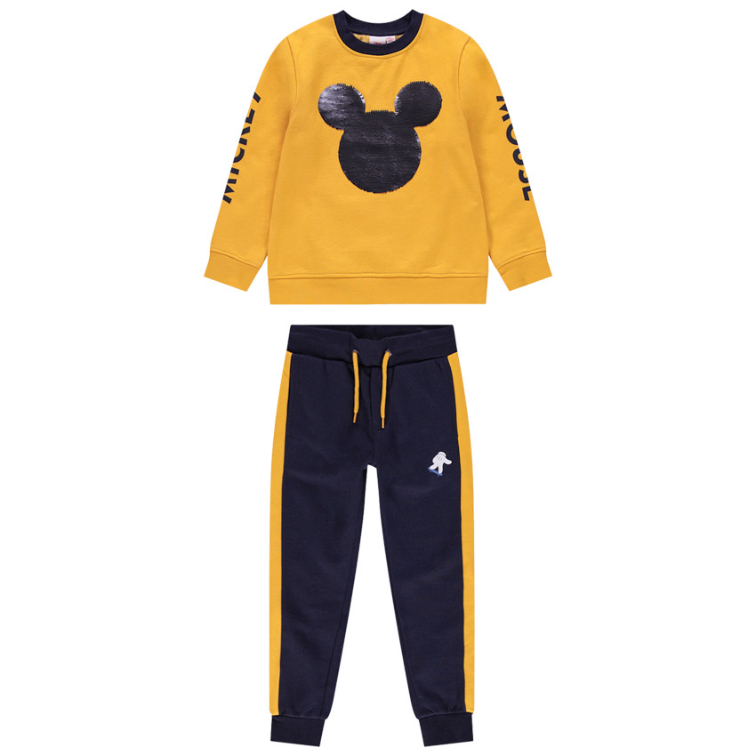 Σετ φόρμας δίχρωμο  molleton σχέδιο Mickey και μαγικές παγιέτες  