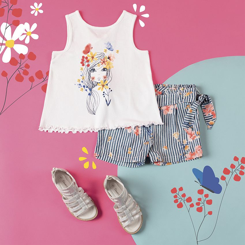 Σορτς ριγέ floral 