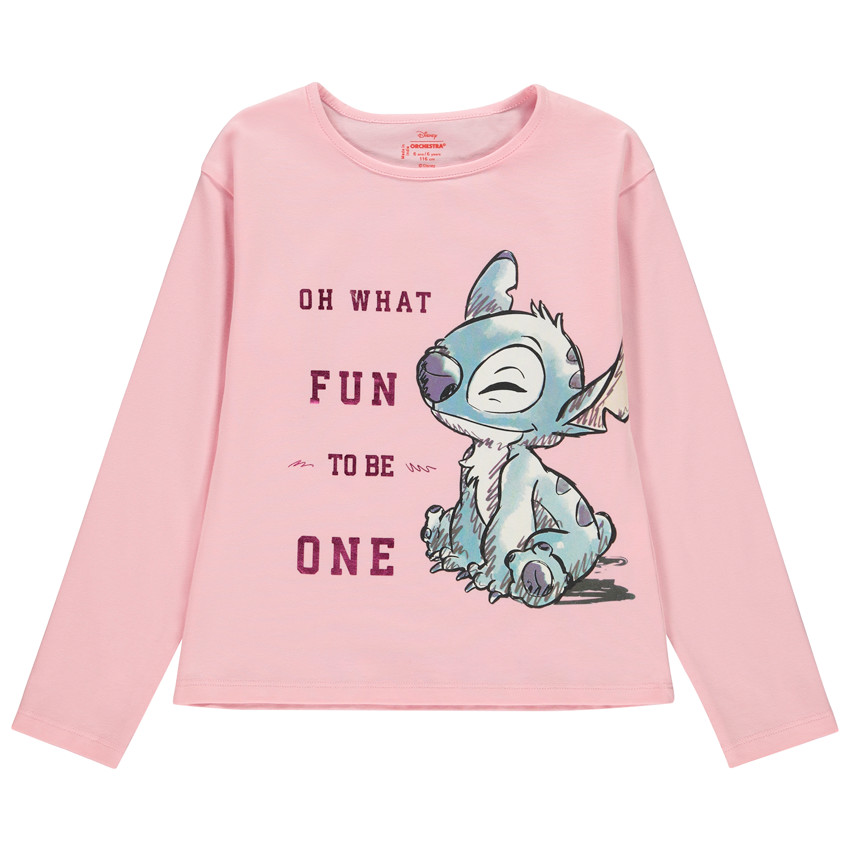 T-shirt μακρυμάνικο με σχέδιο Stitch Disney για κορίτσι 