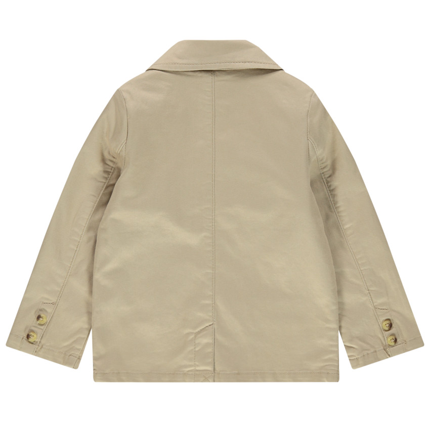 Μονόχρωμο μπλέιζερ με ριγέ φόδρα και τσέπες 