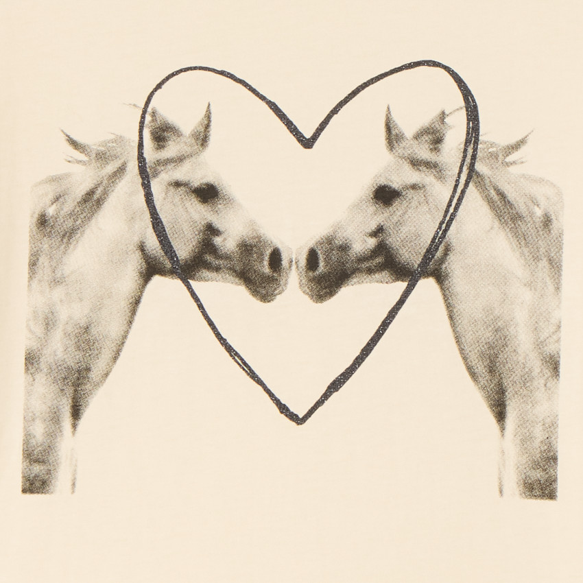 T-shirt με κοντά μανίκια με φωτοεκτύπωση αλόγων για κορίτσια 