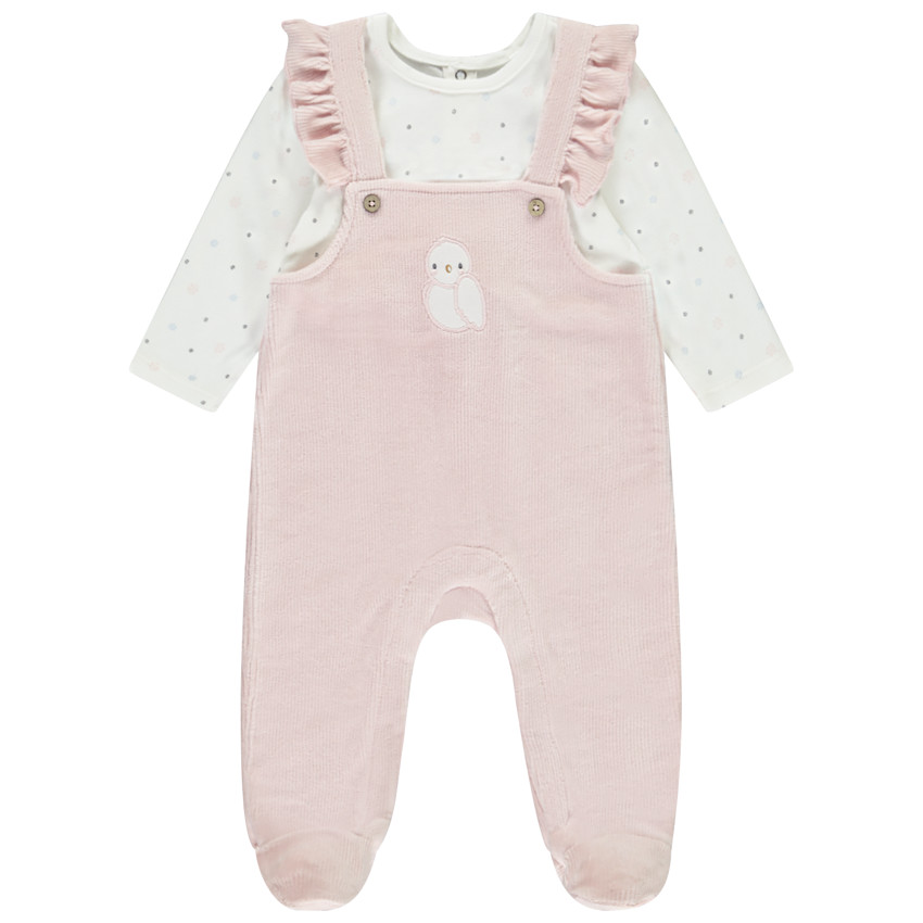 Πιτζάμα 2 σε 1 από βελουτέ κοτλέ για κορίτσι 