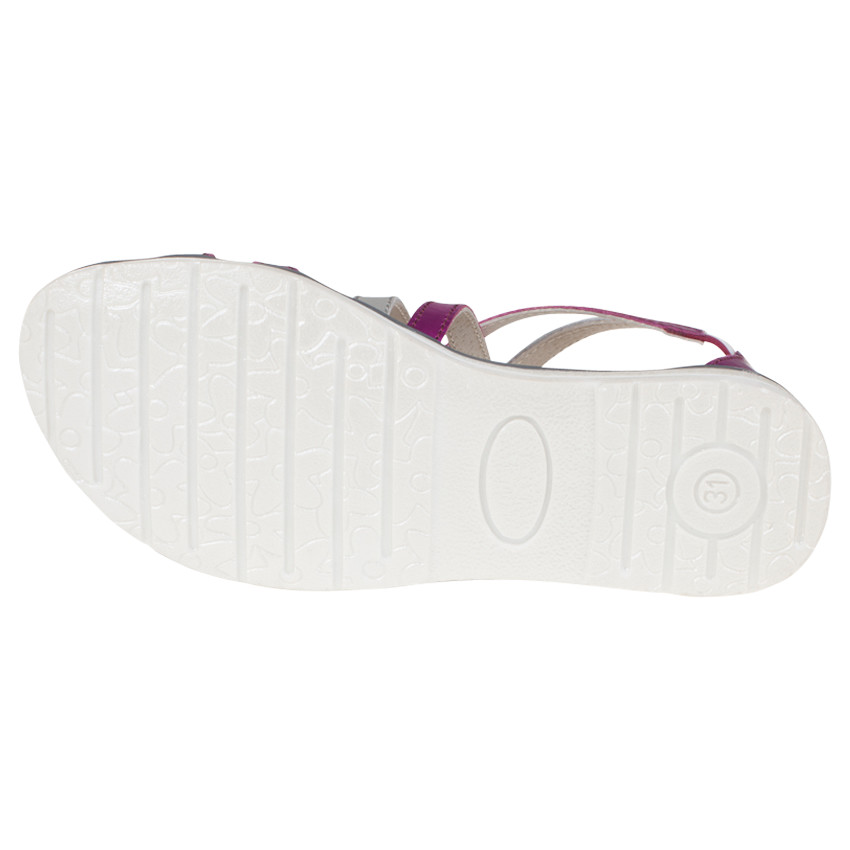 Nu-pieds en cuir effet métallisé avec zip 