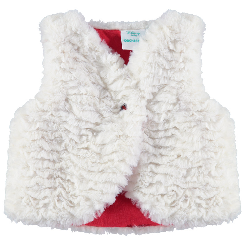 Αμάνικη ζακέτα από sherpa με κέντημα Μίνι στην πλάτη 