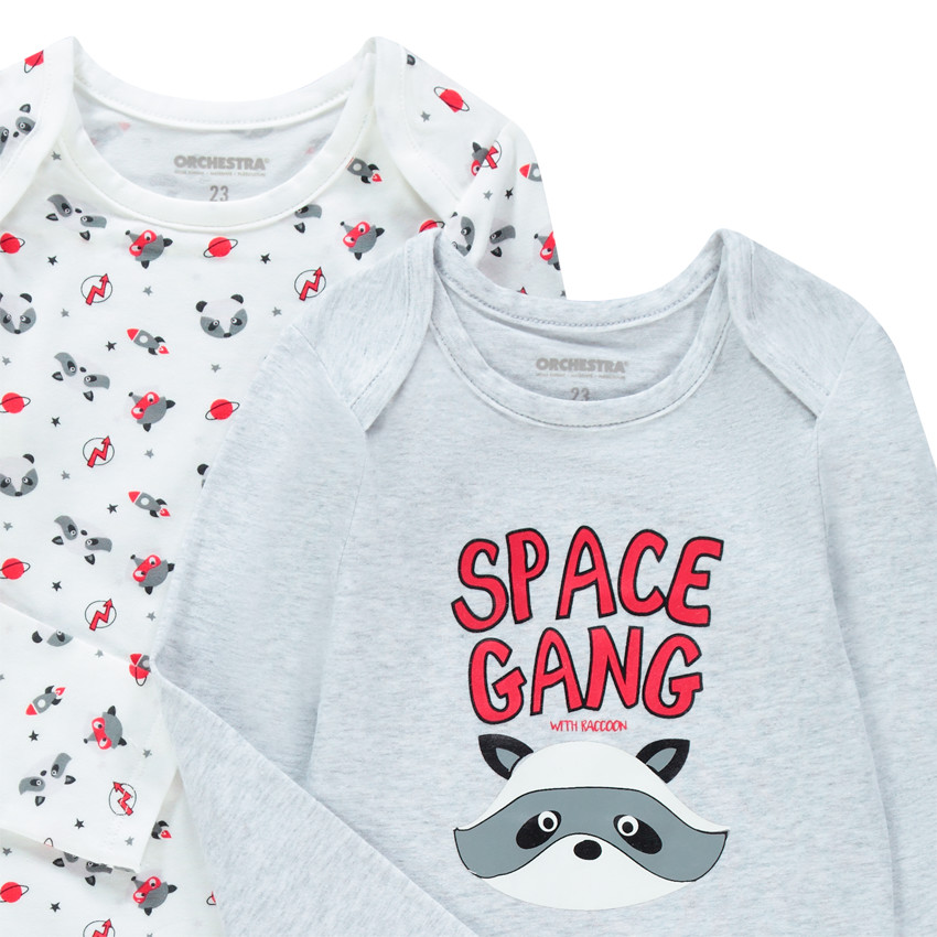 Σετ από 5 bodies μακρυμάνικα σχέδιο φαντεζί 