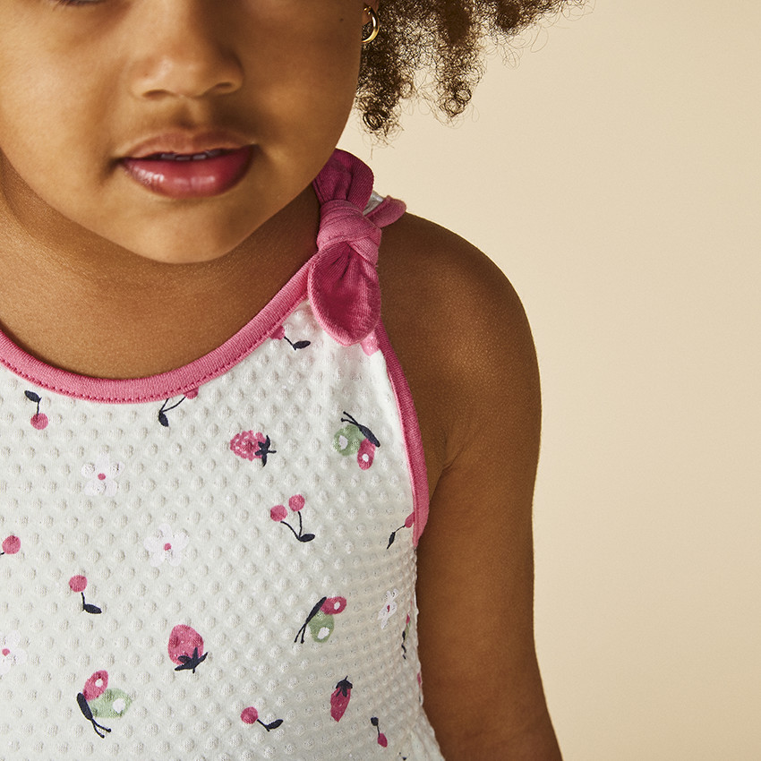 Φόρεμα με φαντεζί σχέδιο από jersey cloqué για bebe κορίτσι 