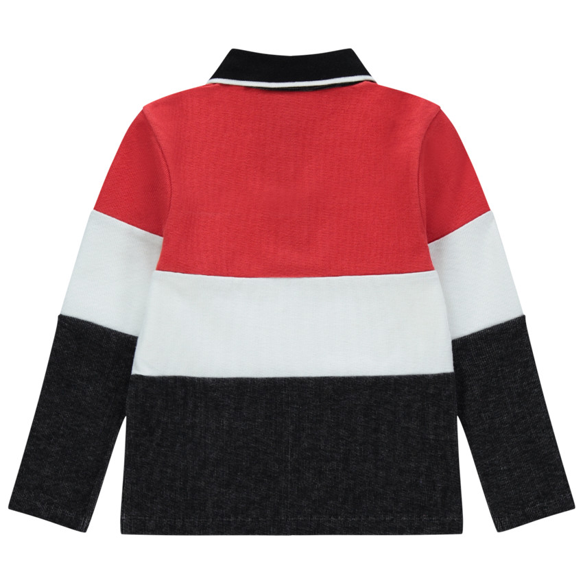 Polo μακρυμάνικο τρίχρωμο για αγόρι 