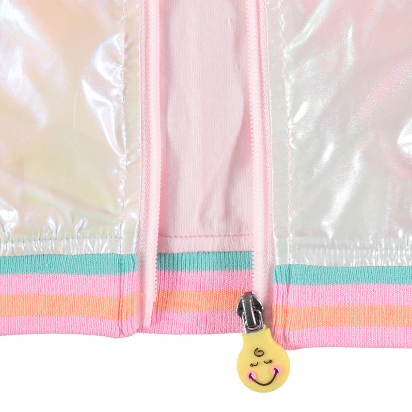 Veste ιριδίζον με ριγέ λεπτομέρειες και badges Smiley 