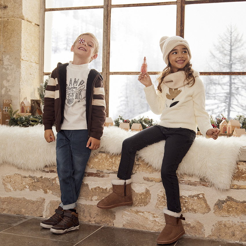 Τζιν ίσιο με ελαστική μέση για αγόρι 