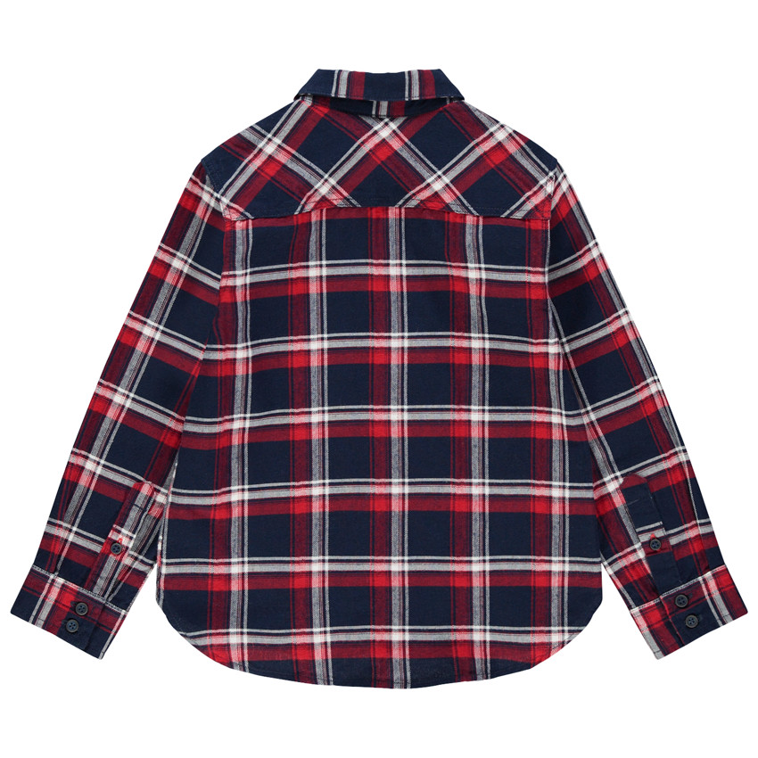 Πουκάμισο μακρυμάνικο καρό με τσέπη 