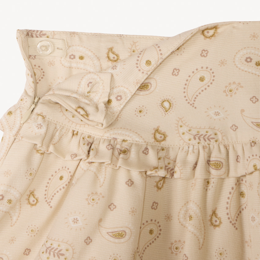 Φούστα με βολάν σε σχέδιο κασμίρ για κορίτσι 