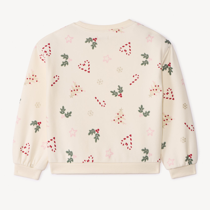 Sweat molleton imprimé Noël pour fille  