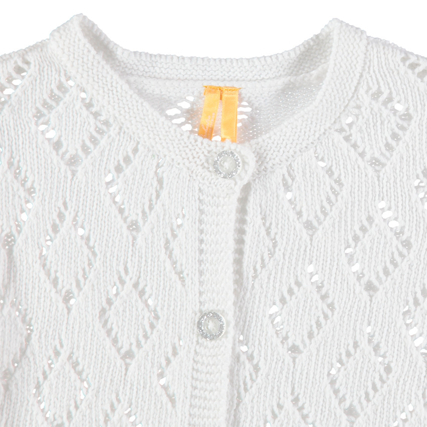 Ζακέτα με αζούρ πλέξη και μεταλλιζέ κουμπιά 