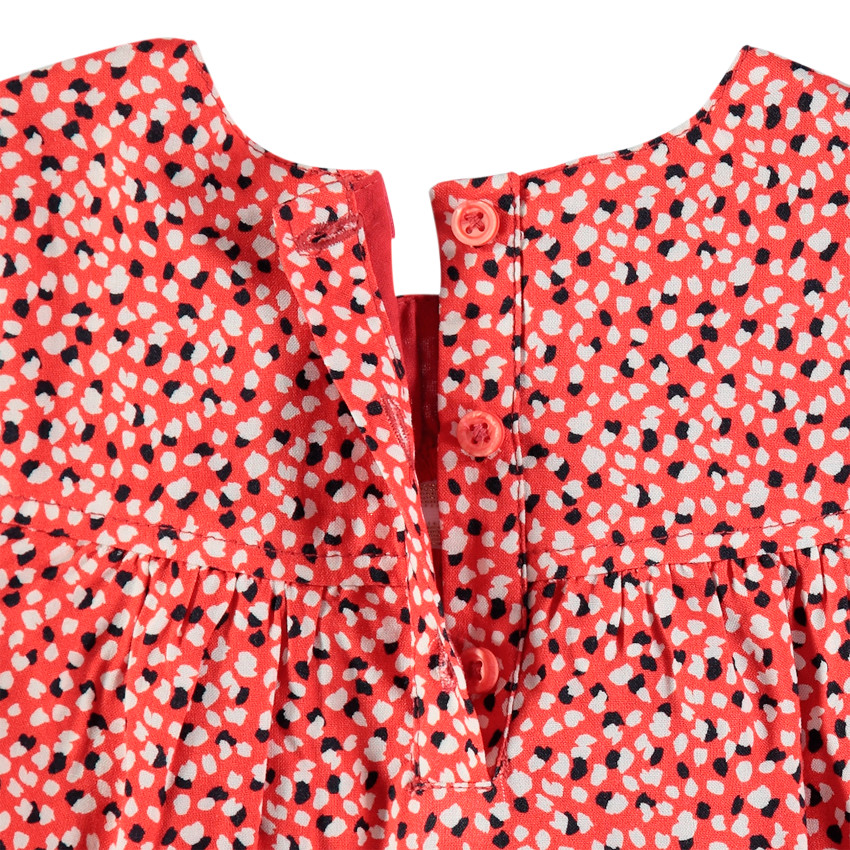 Tunique manches longues à pois all-over et élastique 