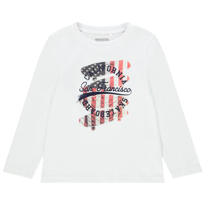 T-shirt μακρυμάνικο σχέδιο φαντεζί για αγόρι Main T-shirt μακρυμάνικο σχέδιο φαντεζί για αγόρι
