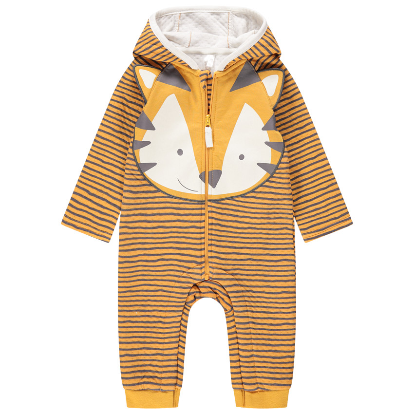 Μακρυμάνικο ολόσωμο φορμάκι με ρίγες και στάμπα τίγρη  Additional Μακρυμάνικο ολόσωμο φορμάκι με ρίγες και στάμπα τίγρη