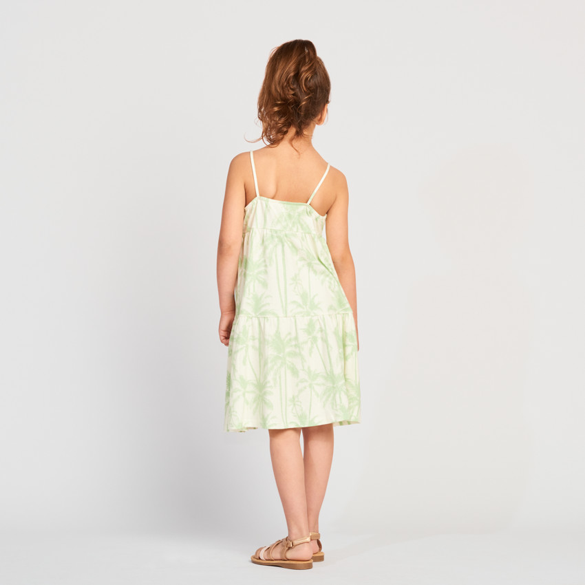 Αμάνικο φόρεμα jersey με σχέδιο φοίνικες για κορίτσι 