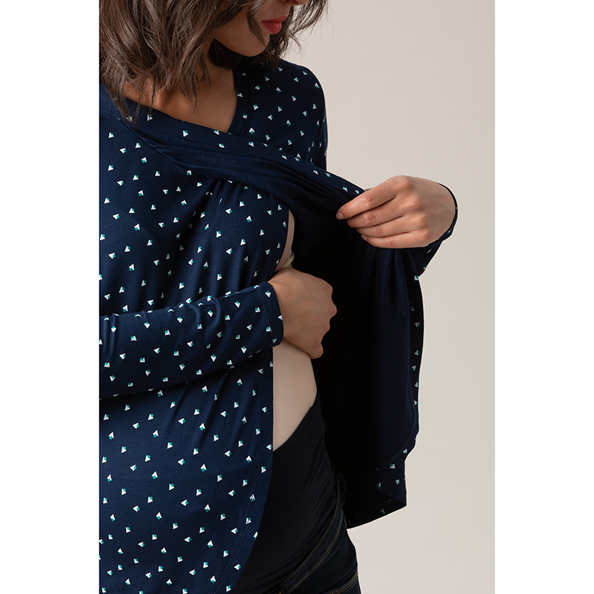 Μακρυμάνικη τουνίκ με γεωμετρικό μοτίβο σε όλη την επιφάνεια 