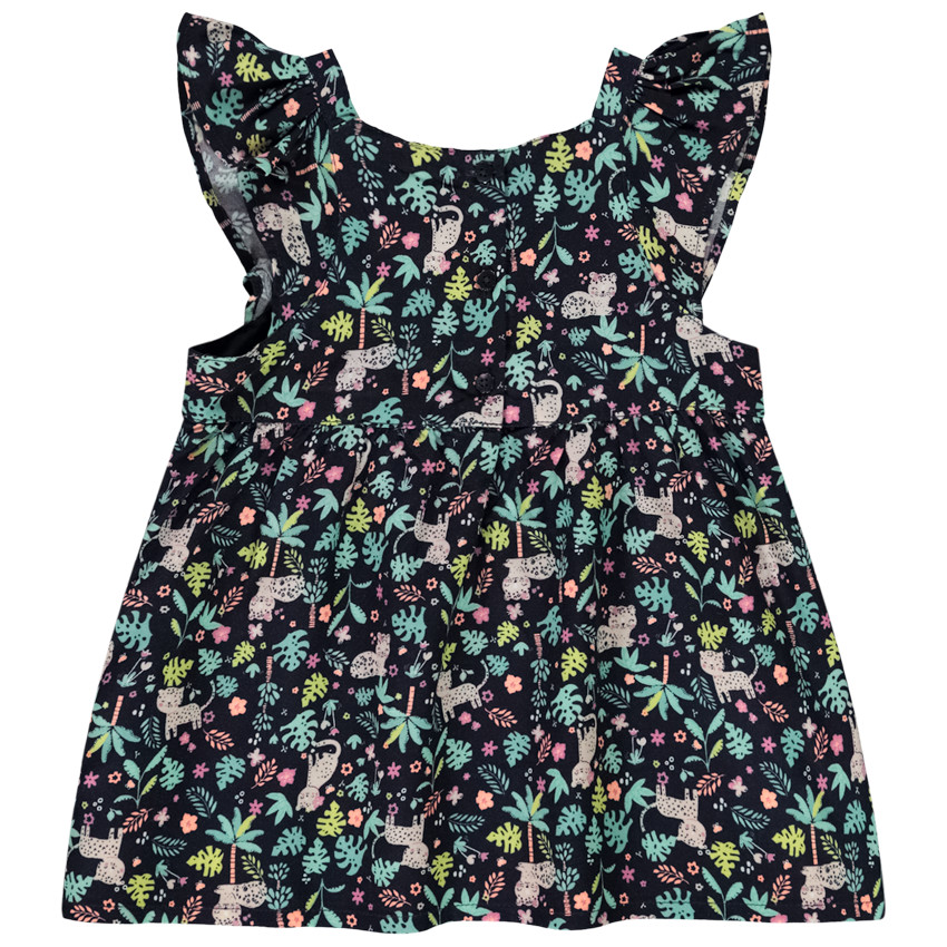 Τοπ από voile με εμπριμέ ζούγκλας για μωρό κορίτσι 