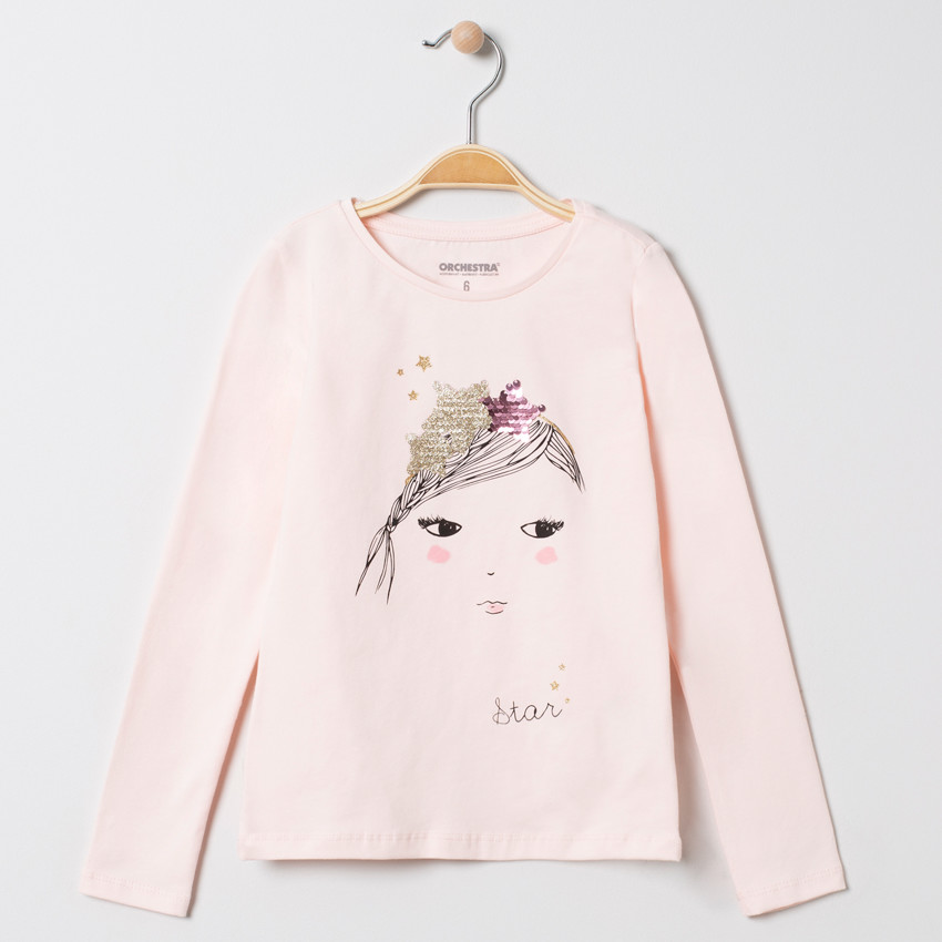 T-shirt manches longues print personnage à sequins magiques  Additional T-shirt manches longues print personnage à sequins magiques