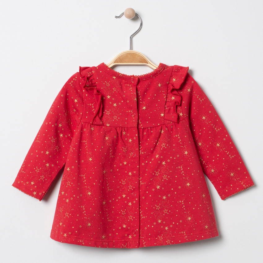 Τουνίκ μακρυμάνικο με αστέρια χρυσαφί σε όλη την επιφάνεια 