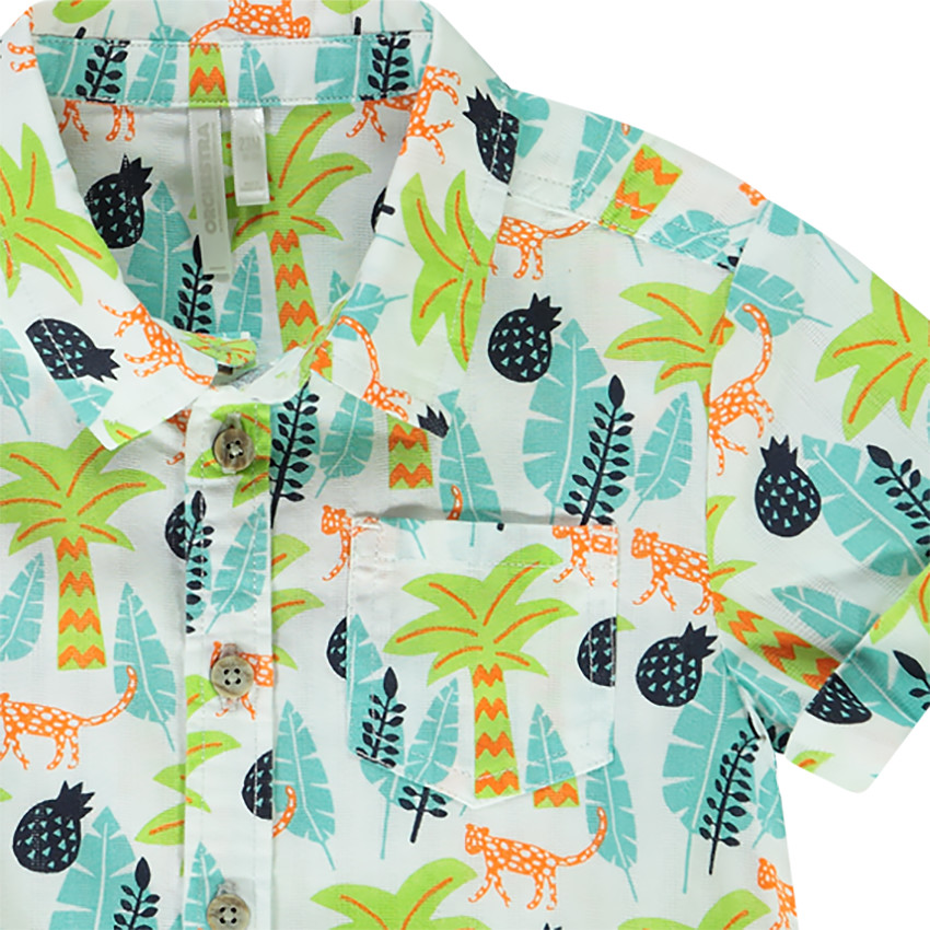 Chemise manches courtes imprimé jungle pour garçon 