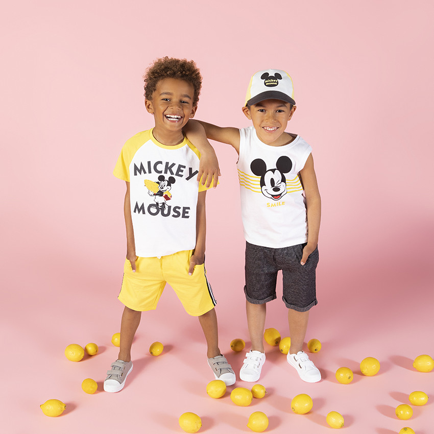 Σετ t-shirt σχέδιο Mickey Disney και βερμούδα με ρίγες 