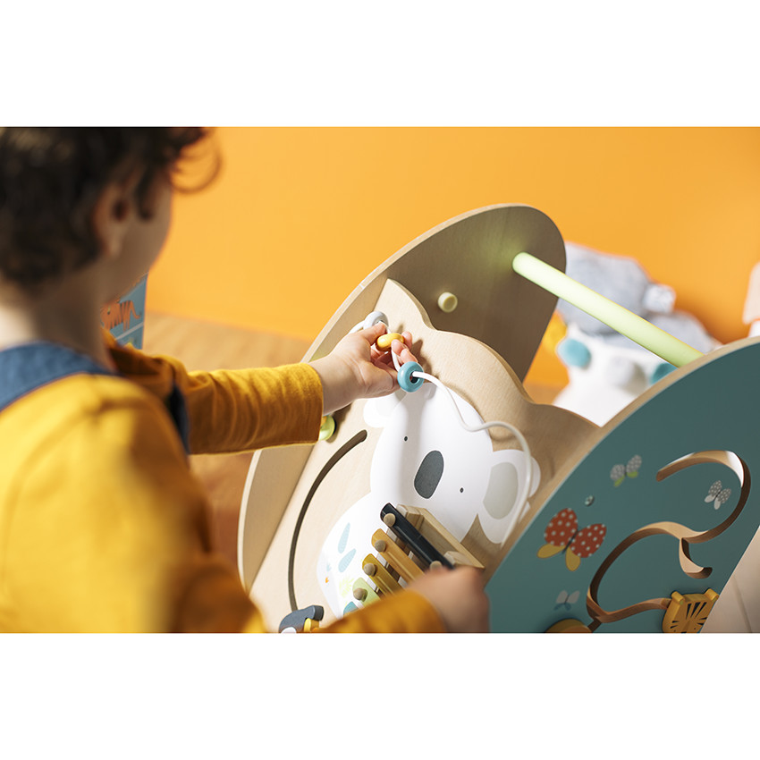 Καρότσι δραστηριότητας και βάδισης από ξύλο Crazy Jungle 