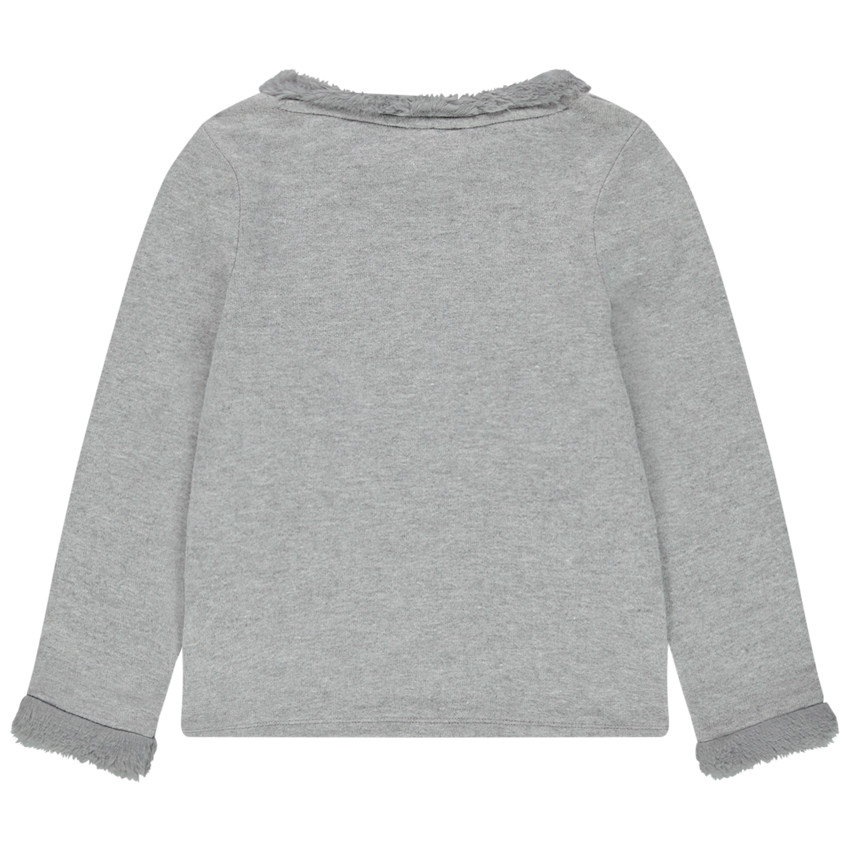 Πλεκτό με μελανζέ όψη και λεπτομέρειες από συνθετική γούνα 