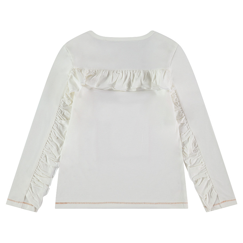 Μακρυμάνικη ζέρσεϊ μπλούζα με στάμπα ζέβρα και βολάν 