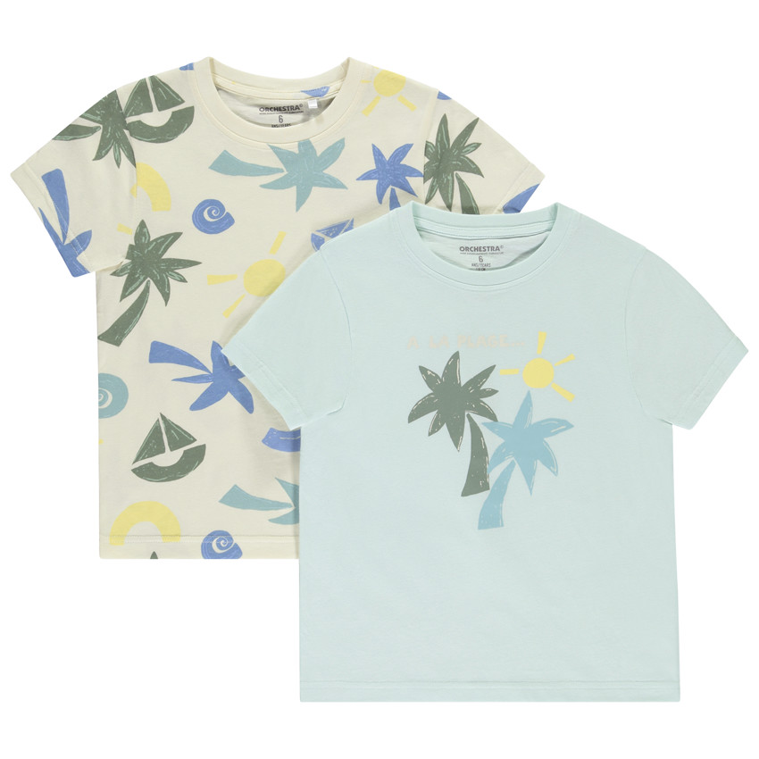 Σετ από 2 κοντομάνικα μπλουζάκια φαντεζί για αγόρι 