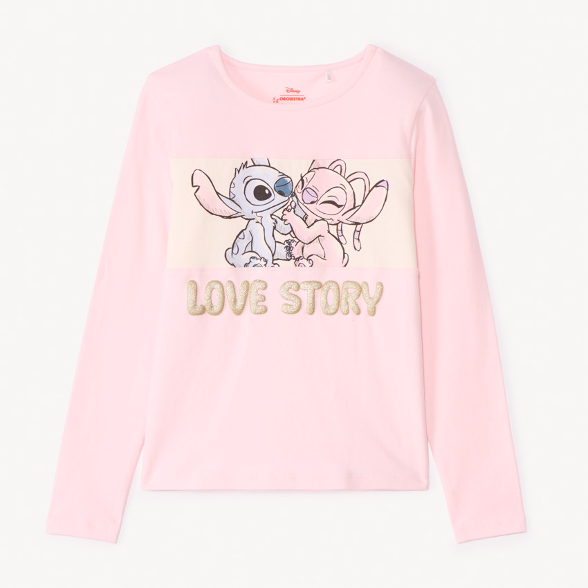 T-shirt à manches longues Stitch & Angel Disney pour fille 
