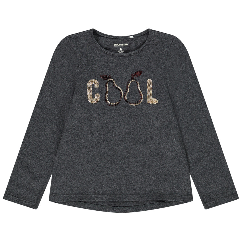 T-shirt manches longues en jersey fantaisie pour fille  