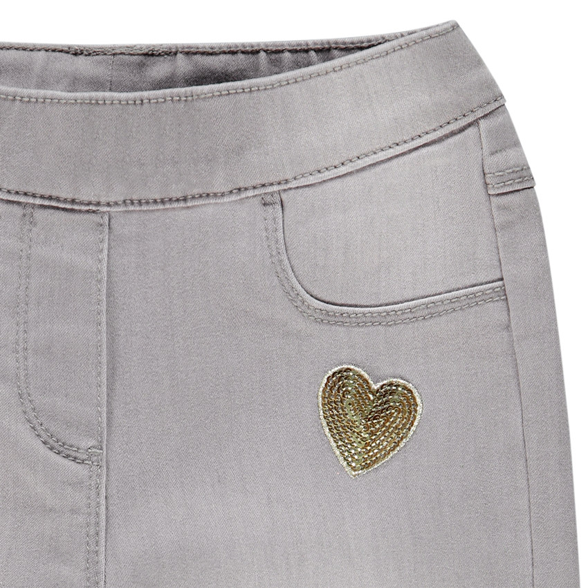 Jegging στυλ ξεβαμμένο με καρδιές και παγιέτες για κόριτσι 