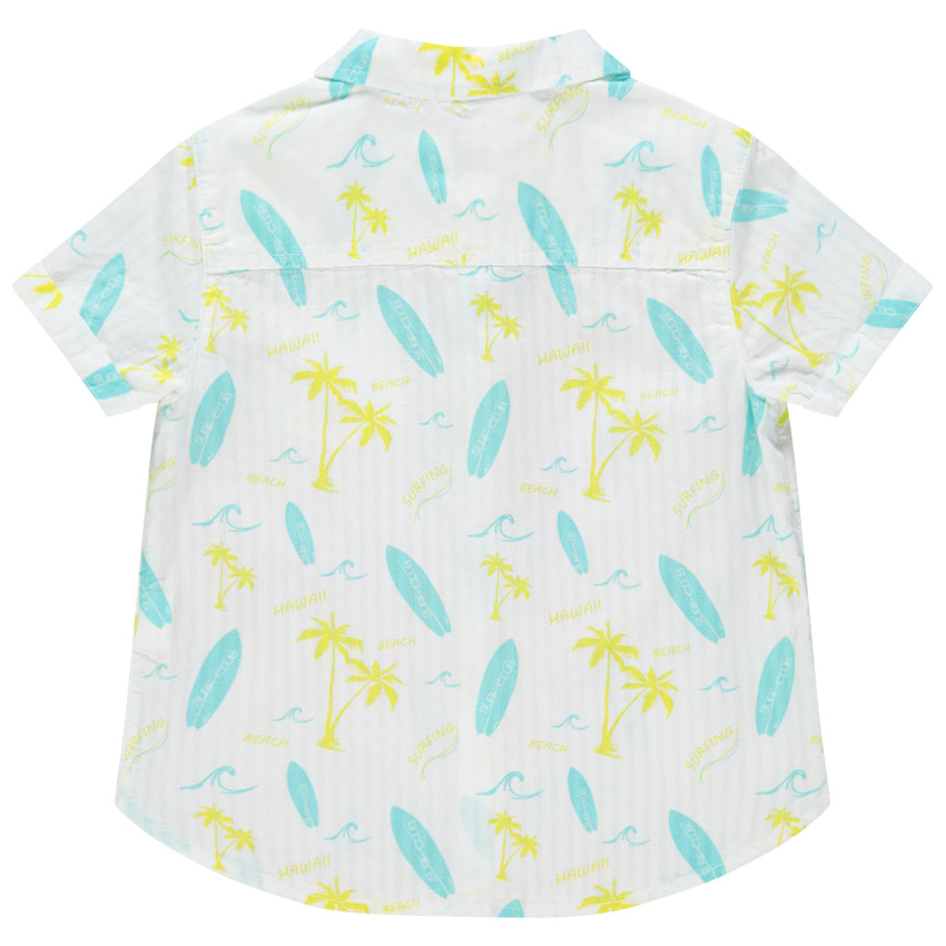 Πουκάμισο κοντομάνικο με σανίδες και φοίνικες σχέδια 