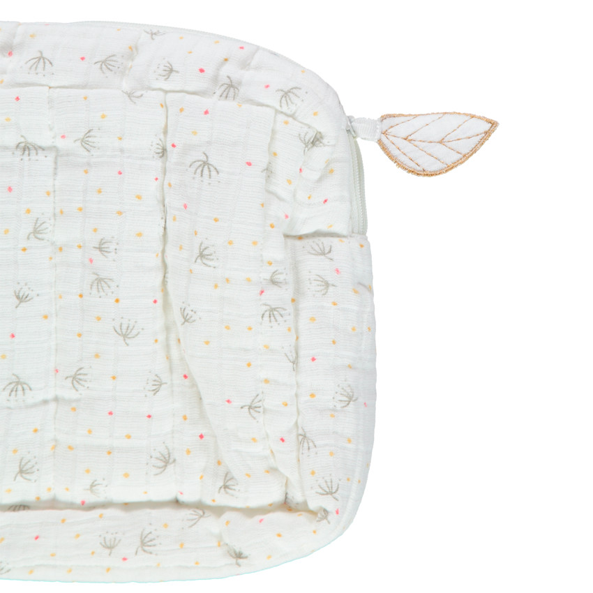 Τσάντα καλλυντικών από γάζα βαμβακιού με φυτικό σχέδιο 