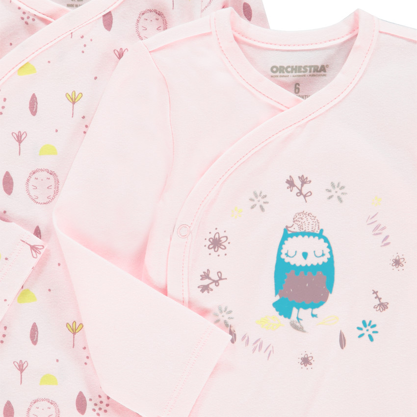 Σετ από 2 bodies μακρυμάνικα με οργανικό βαμβάκι για bebe κορίτσι 