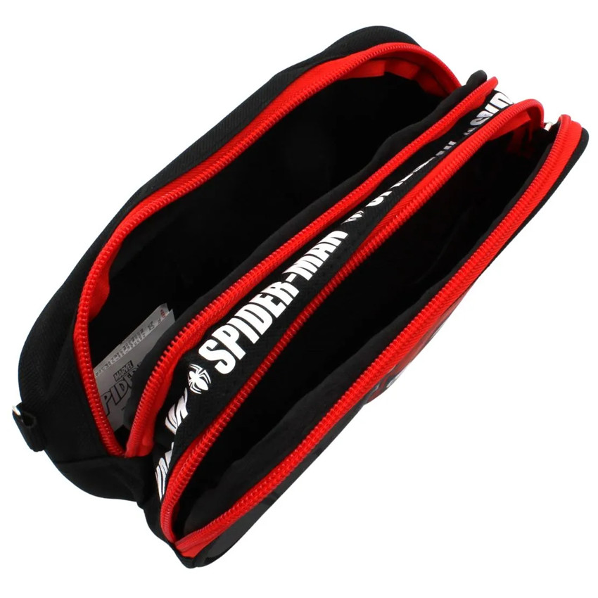 Διπλή Κασετίνα Spiderman Μαύρο 